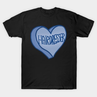 Blue Hairdresser Love Heart T-Shirt